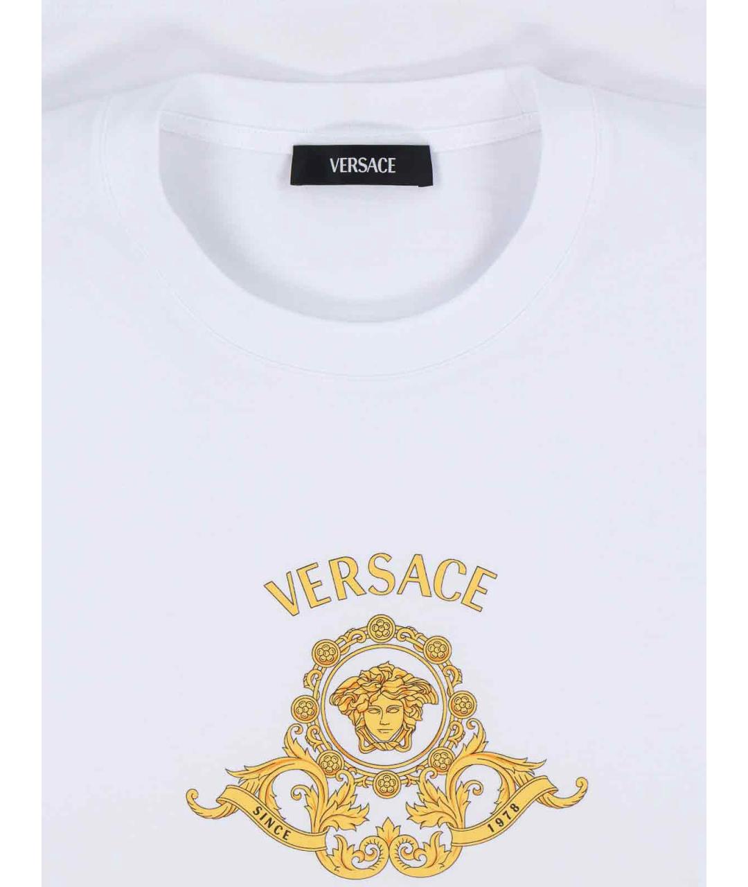 VERSACE Белая хлопковая футболка, фото 3