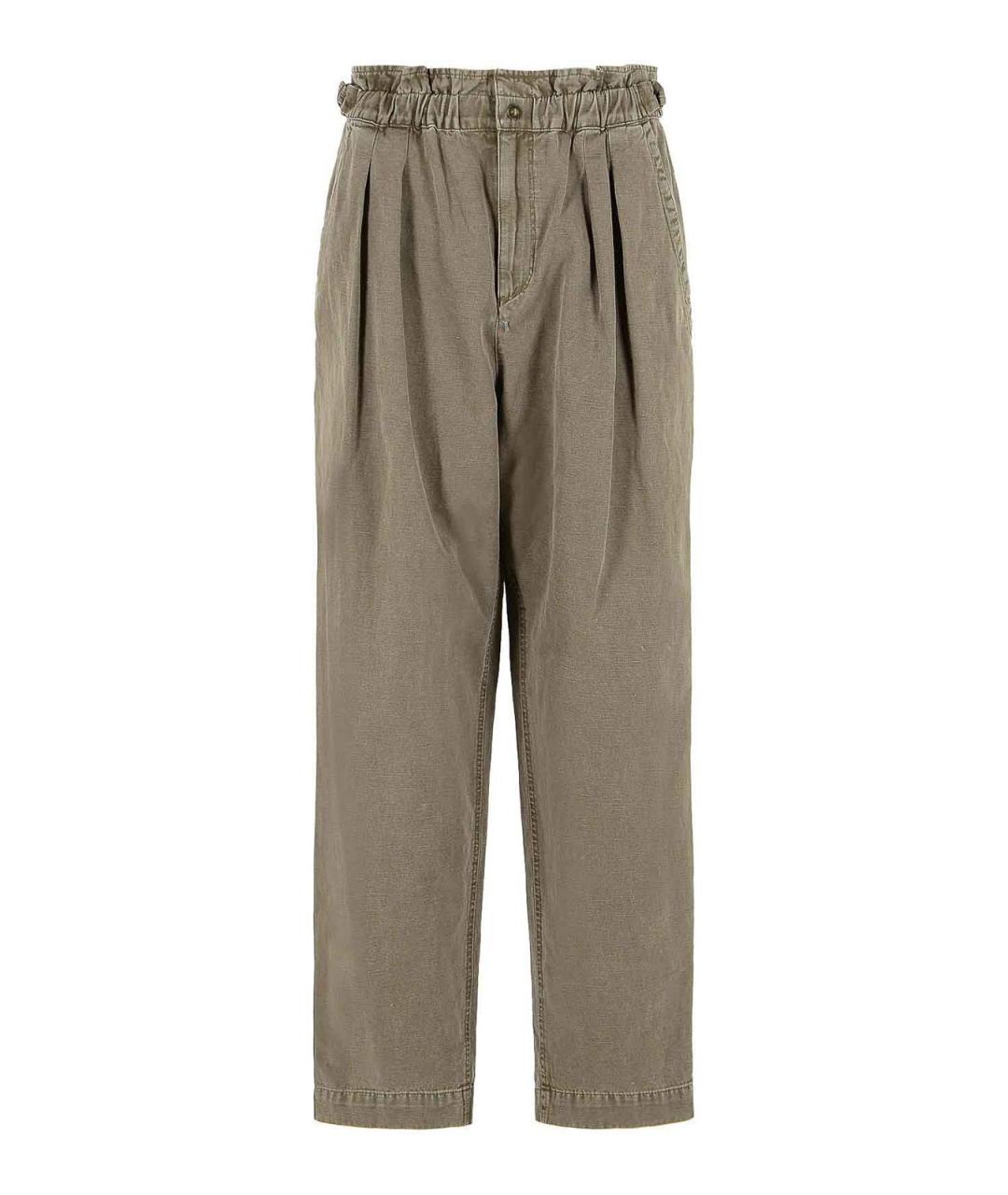 ISABEL MARANT Коричневые хлопковые прямые брюки, фото 1