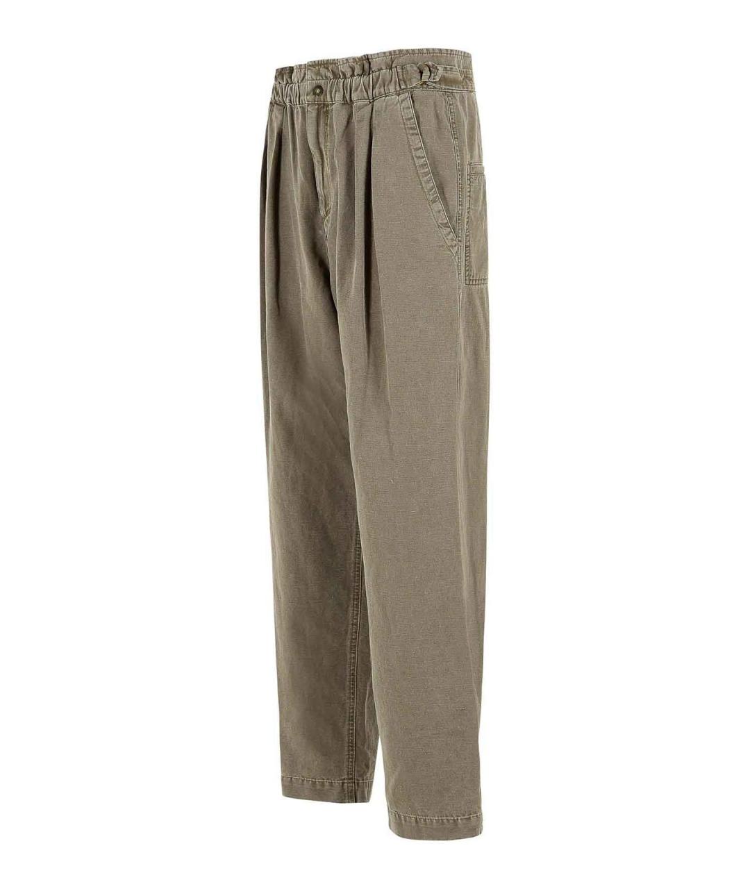 ISABEL MARANT Коричневые хлопковые прямые брюки, фото 3