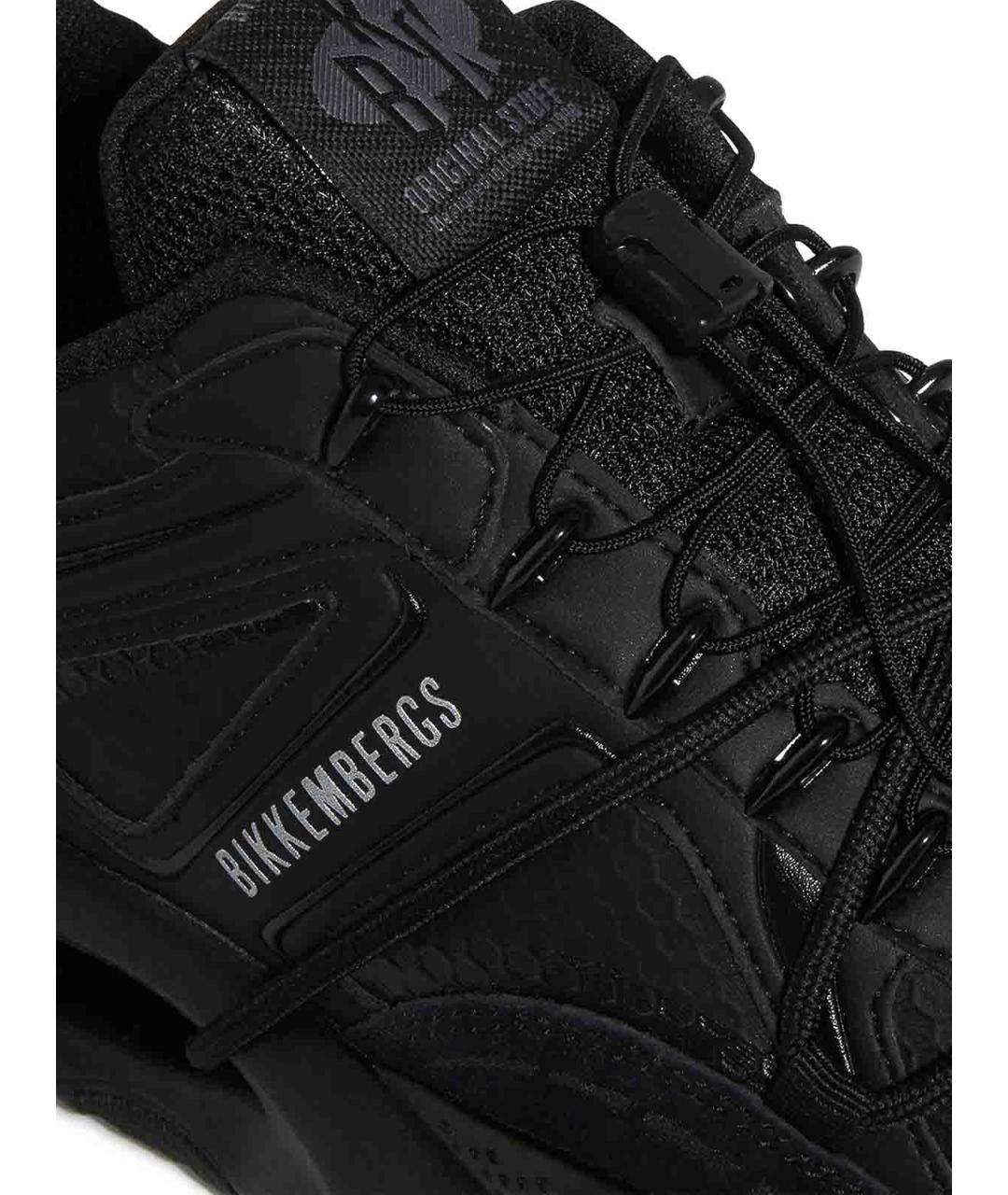 BIKKEMBERGS Черные кожаные низкие кроссовки / кеды, фото 5