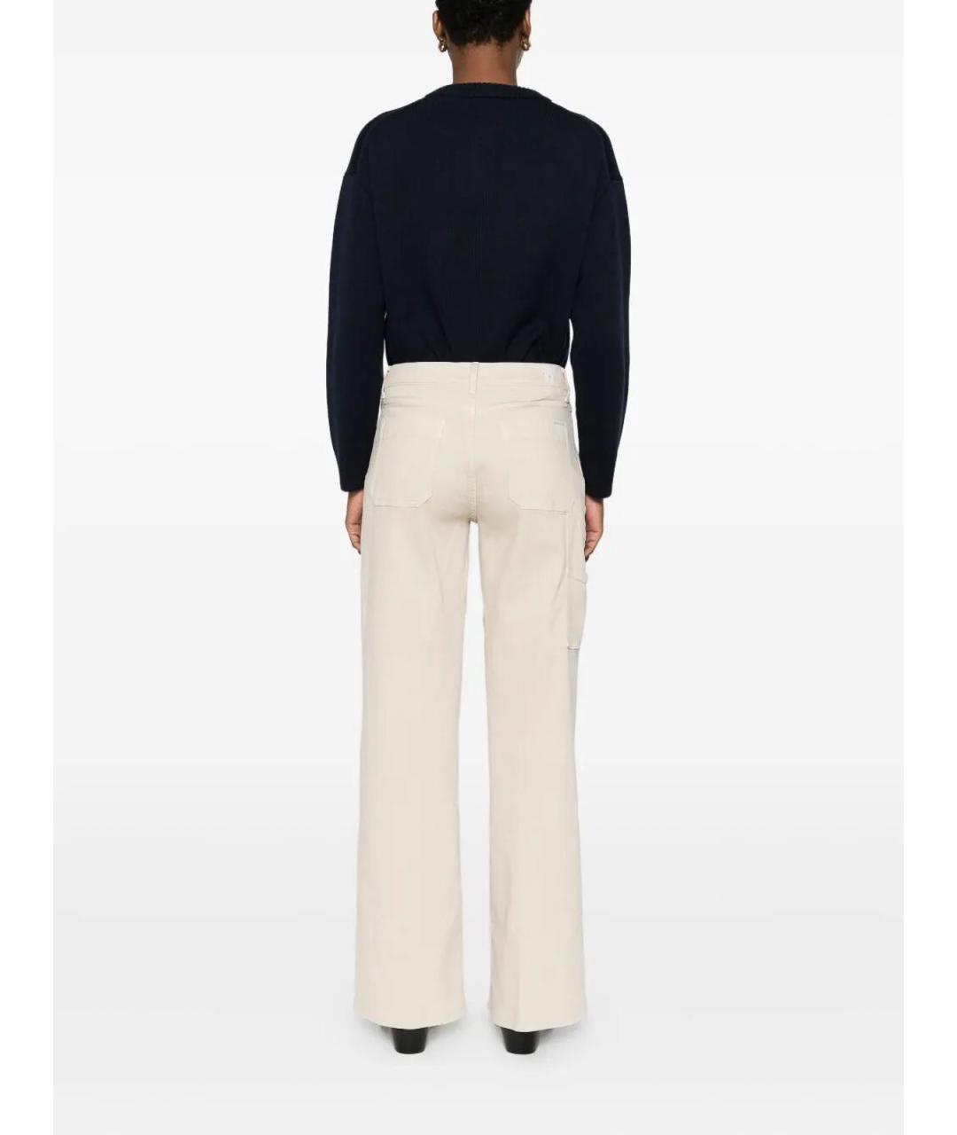 7 FOR ALL MANKIND Белые хлопковые брюки широкие, фото 5