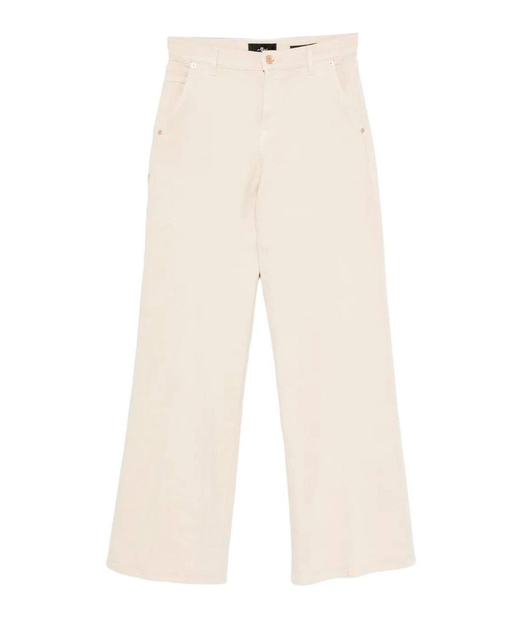 7 FOR ALL MANKIND Белые хлопковые брюки широкие, фото 1