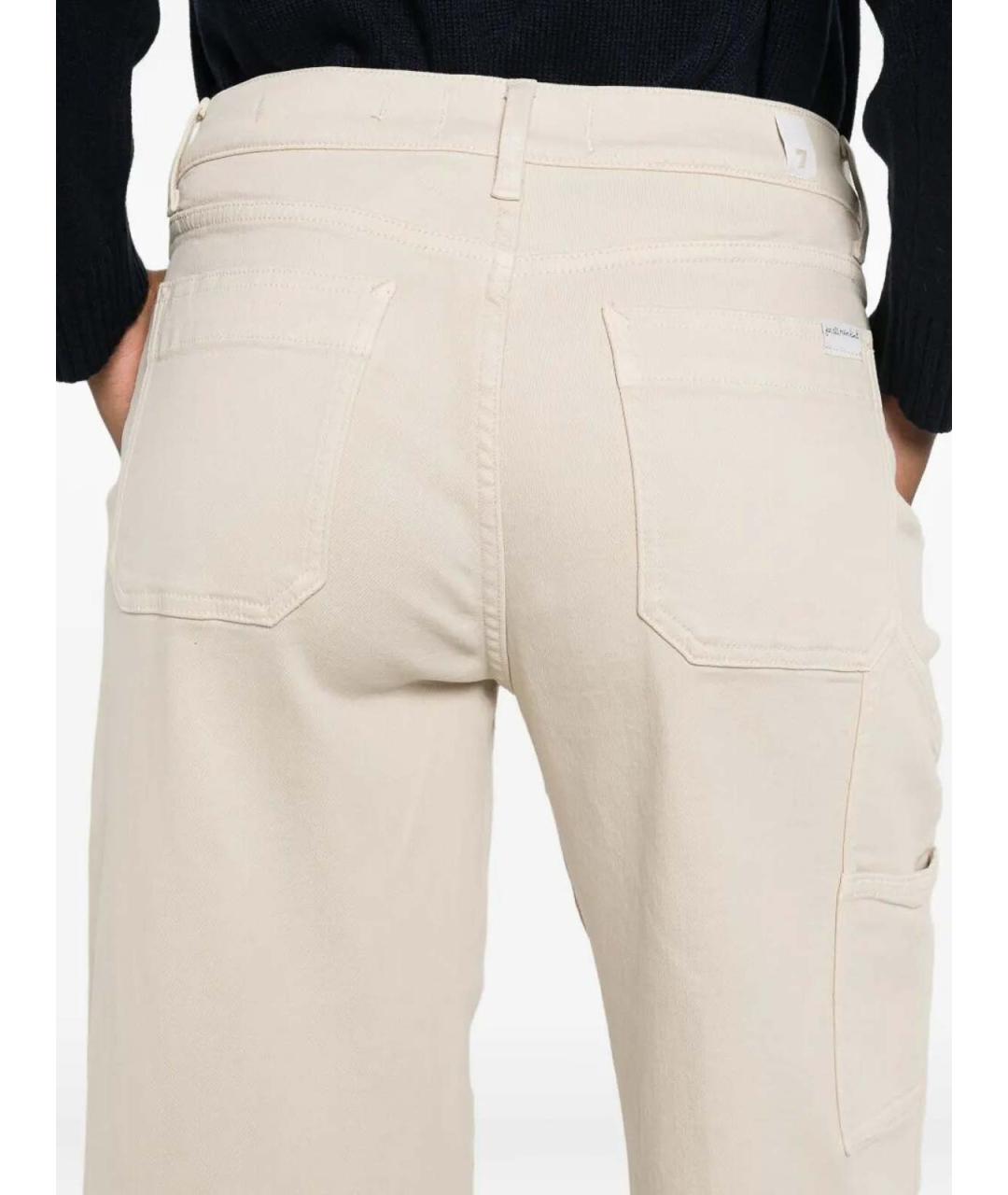 7 FOR ALL MANKIND Белые хлопковые брюки широкие, фото 3