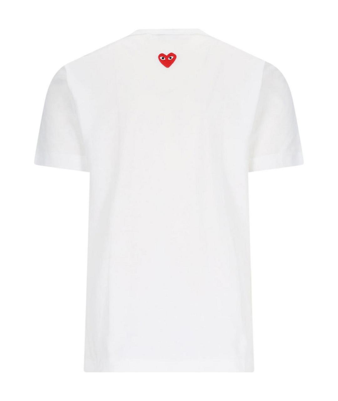 COMME DES GARÇONS PLAY Белая хлопковая футболка, фото 2