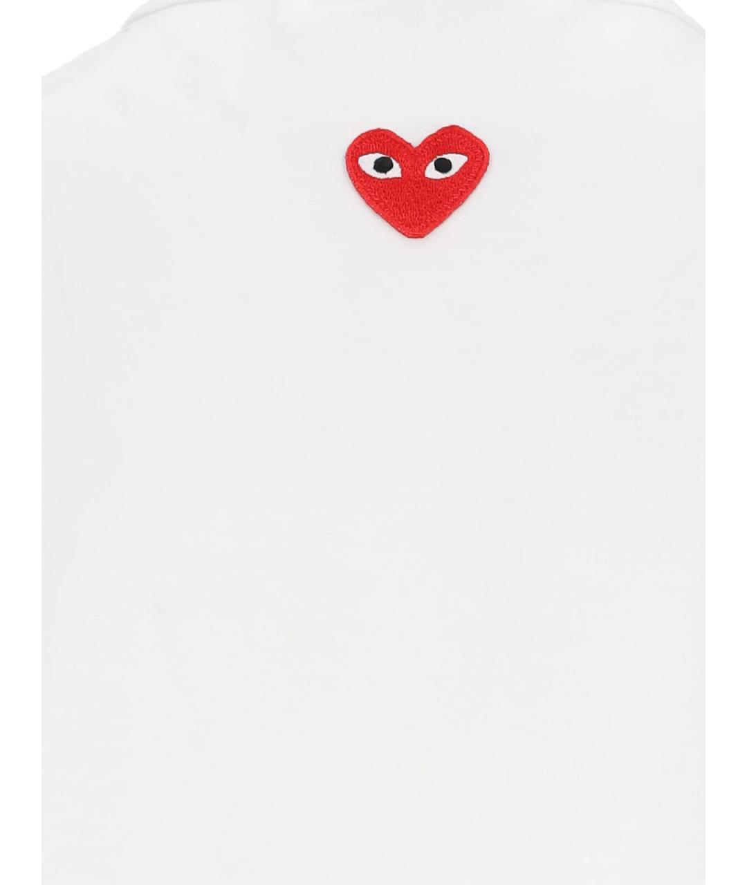 COMME DES GARÇONS PLAY Белая хлопковая футболка, фото 3
