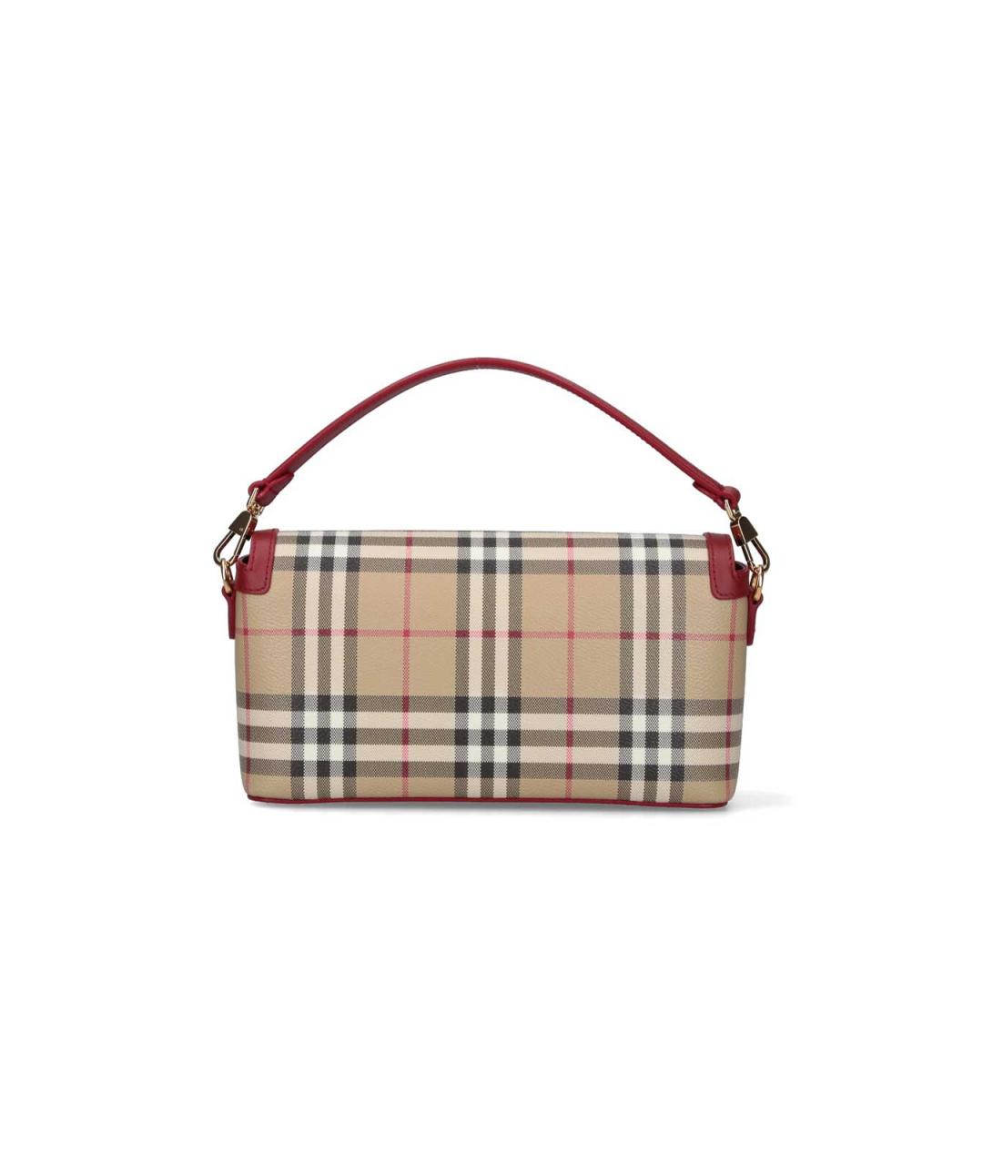BURBERRY Бежевая синтетическая сумка тоут, фото 3