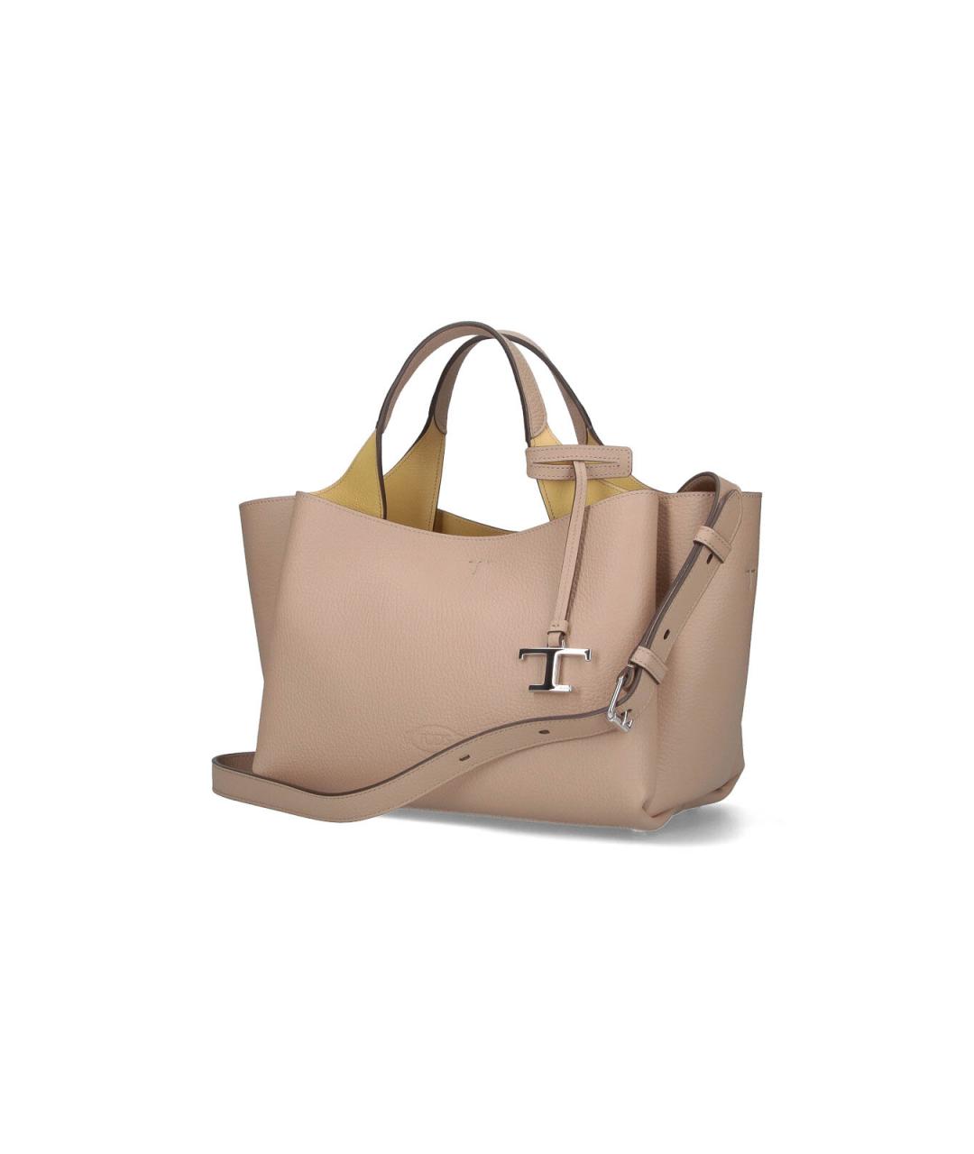 TOD'S Бежевая кожаная сумка тоут, фото 2