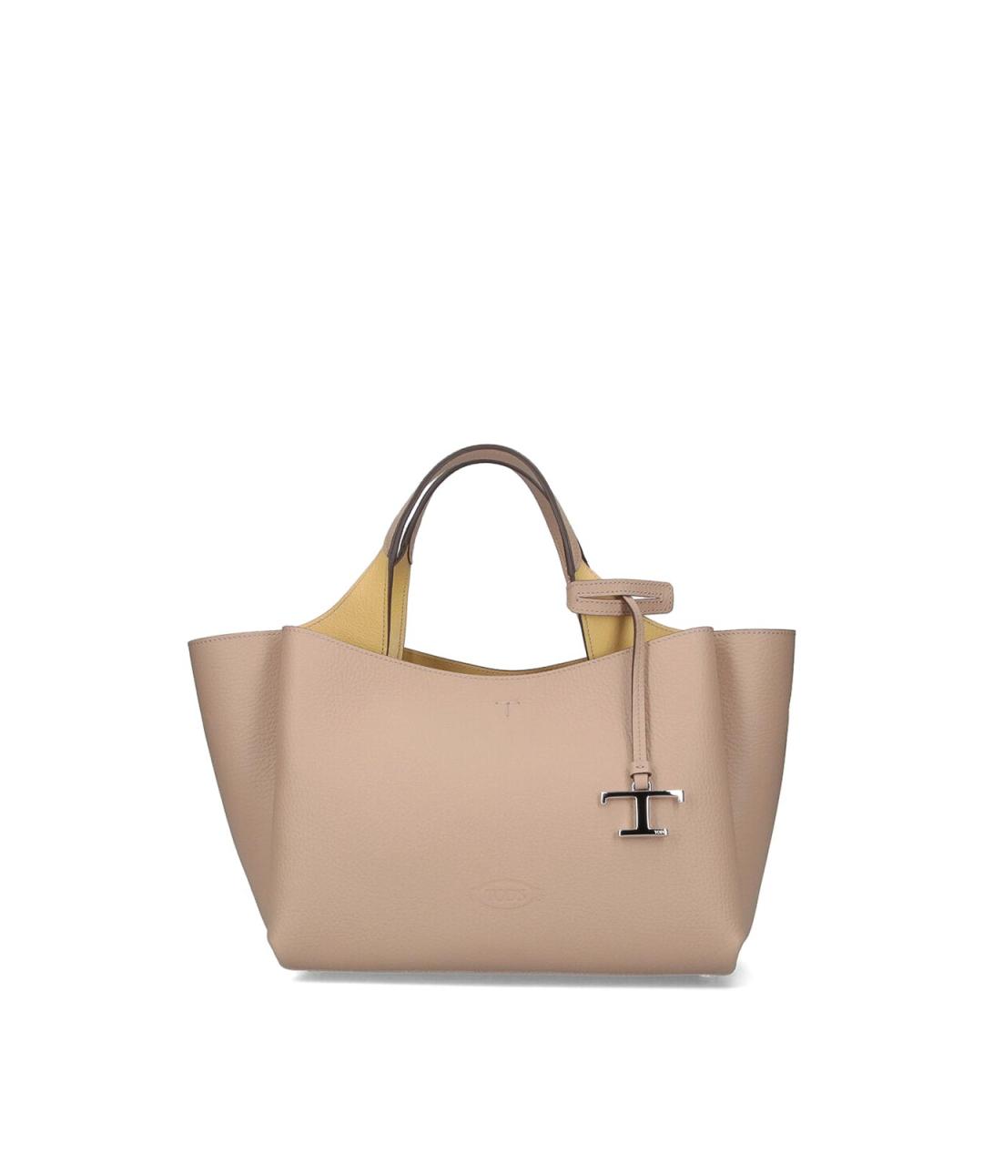 TOD'S Бежевая кожаная сумка тоут, фото 1