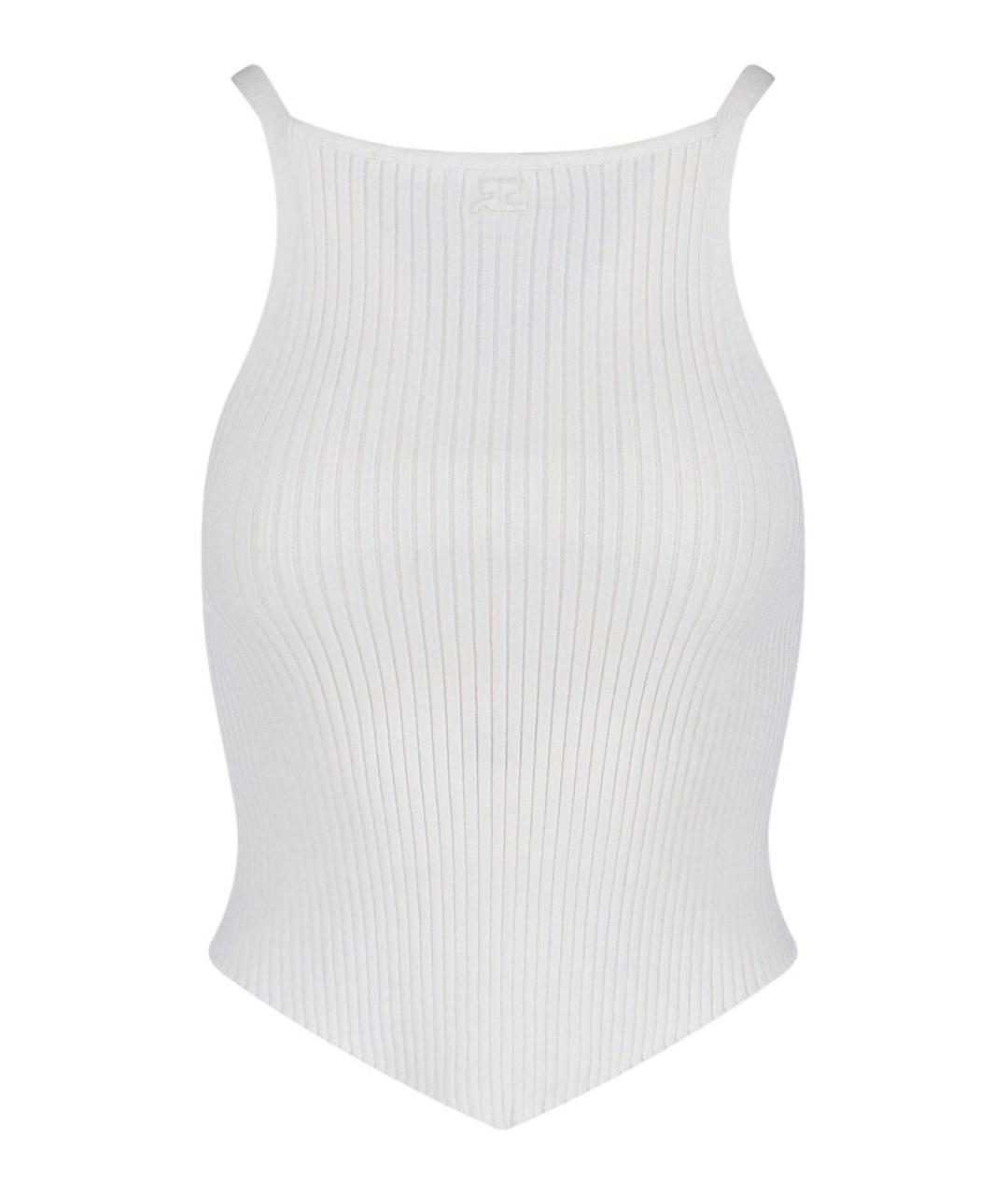 COURREGES Белая вискозная майка, фото 1