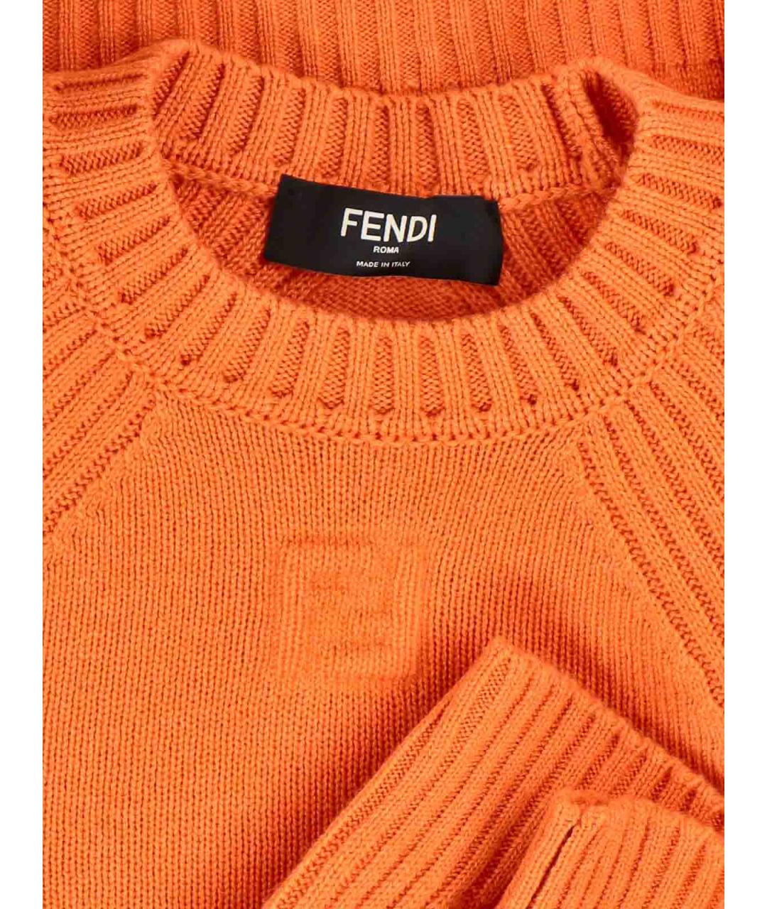 FENDI Оранжевый кашемировый джемпер / свитер, фото 3