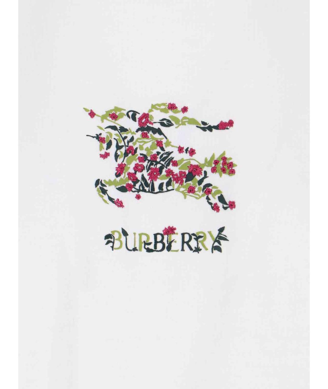 BURBERRY Белая хлопковая футболка, фото 3