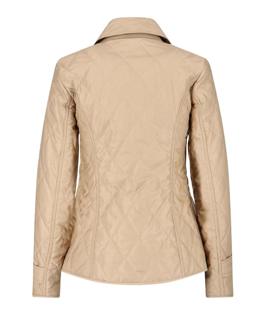 BURBERRY Бежевая полиэстеровая куртка, фото 2
