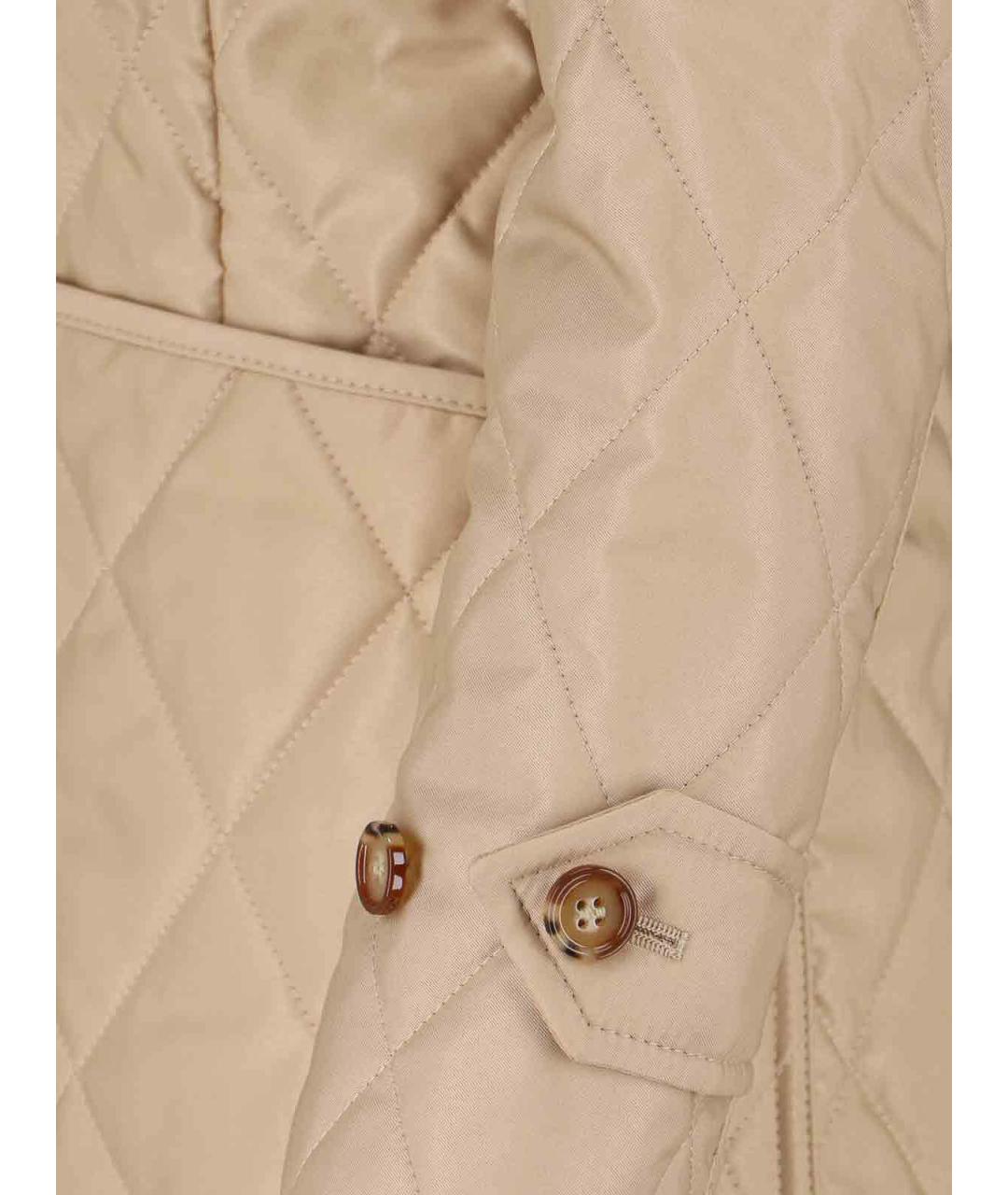 BURBERRY Бежевая полиэстеровая куртка, фото 4
