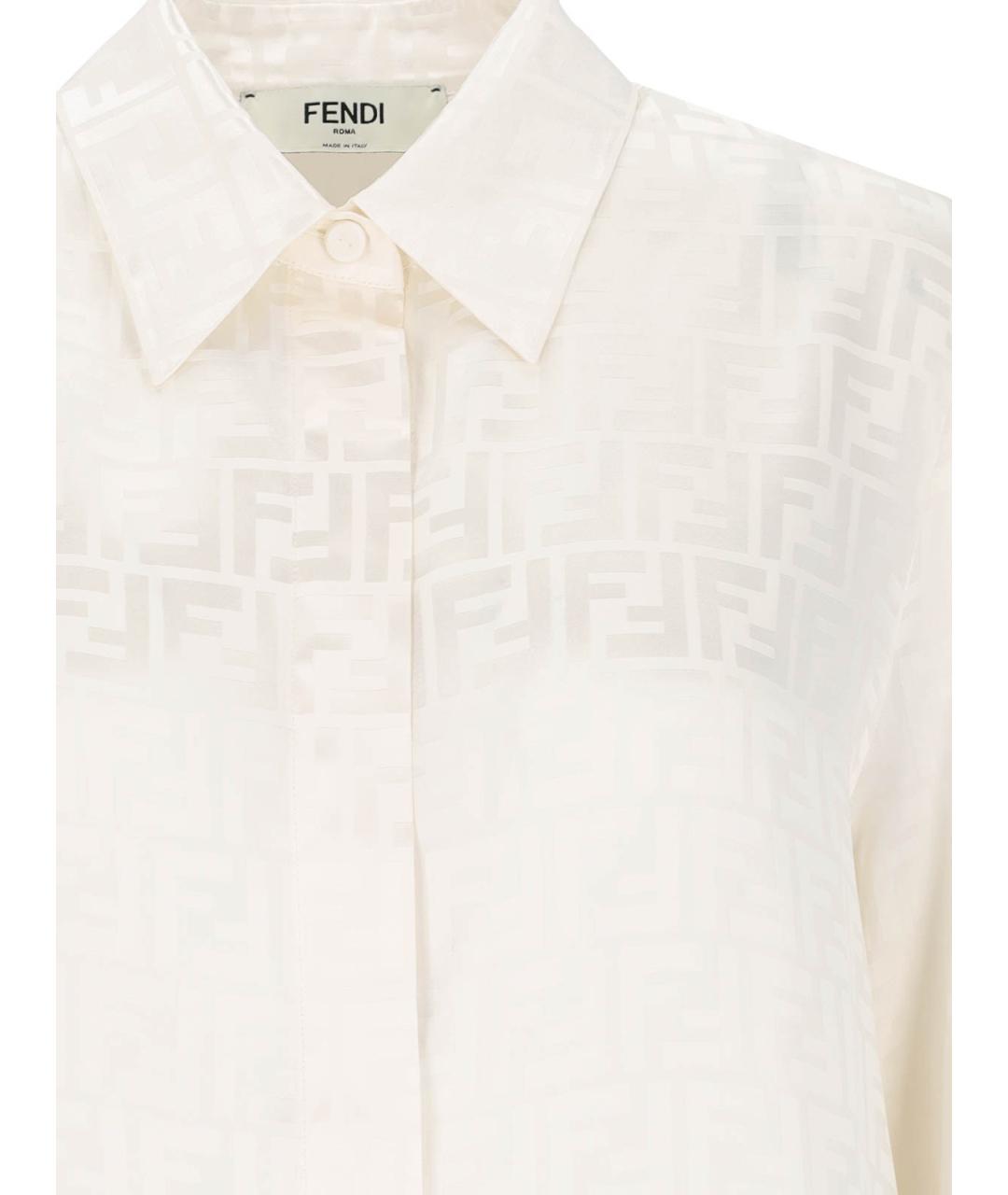 FENDI Белая шелковая рубашка, фото 3