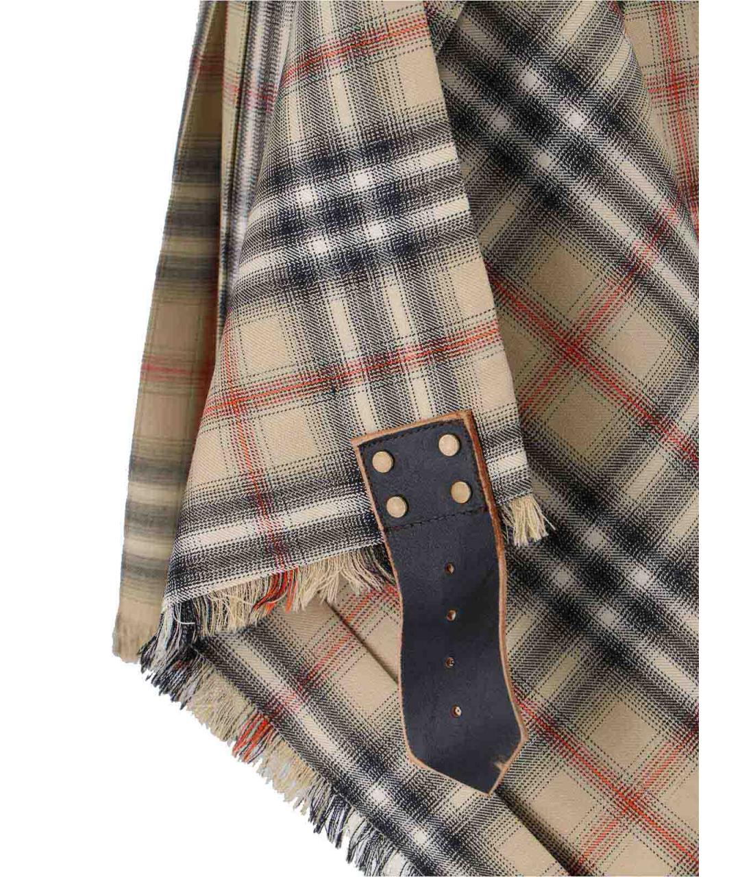 BURBERRY Бежевая шерстяная юбка миди, фото 5