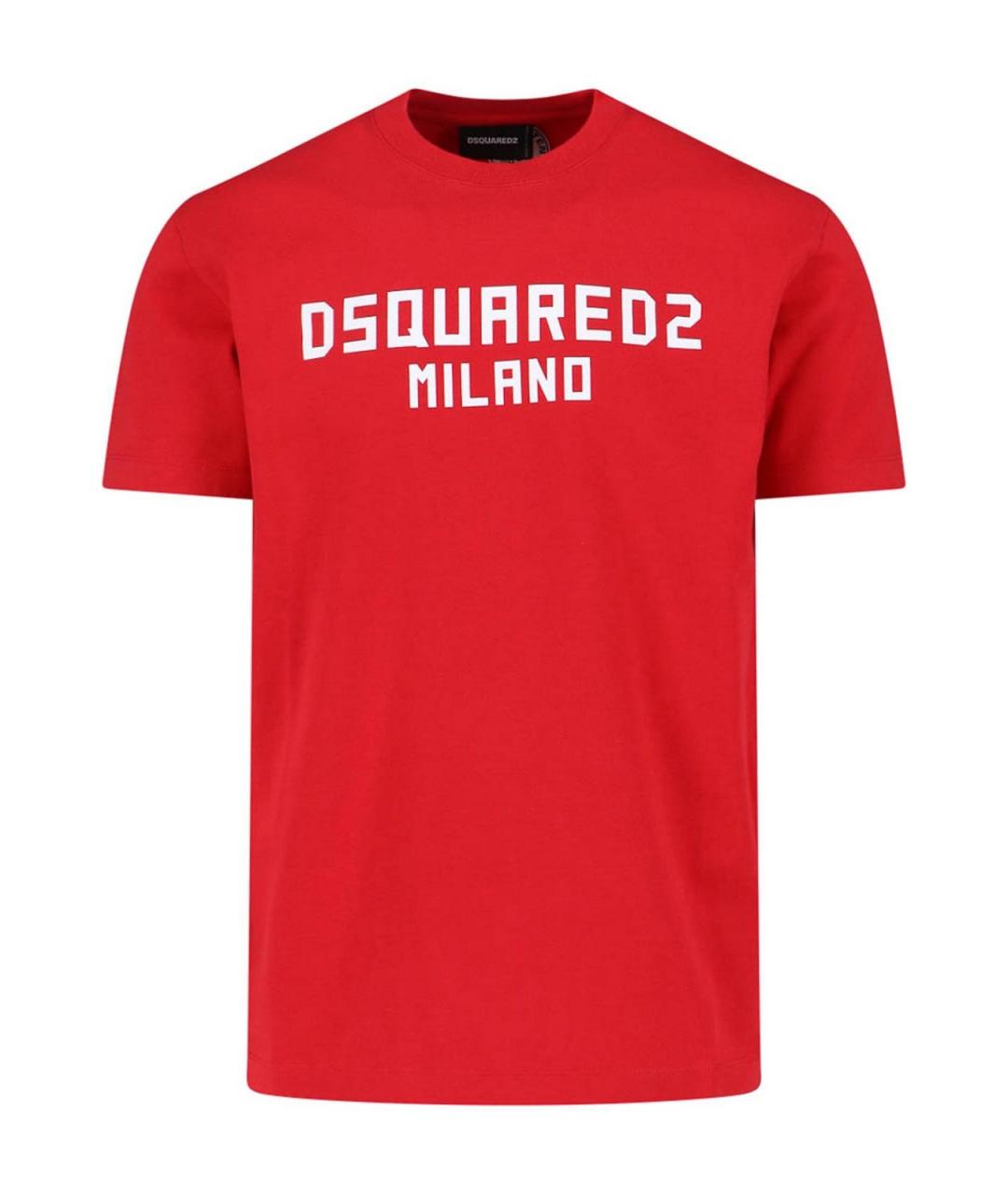 DSQUARED2 Красная хлопковая футболка, фото 1