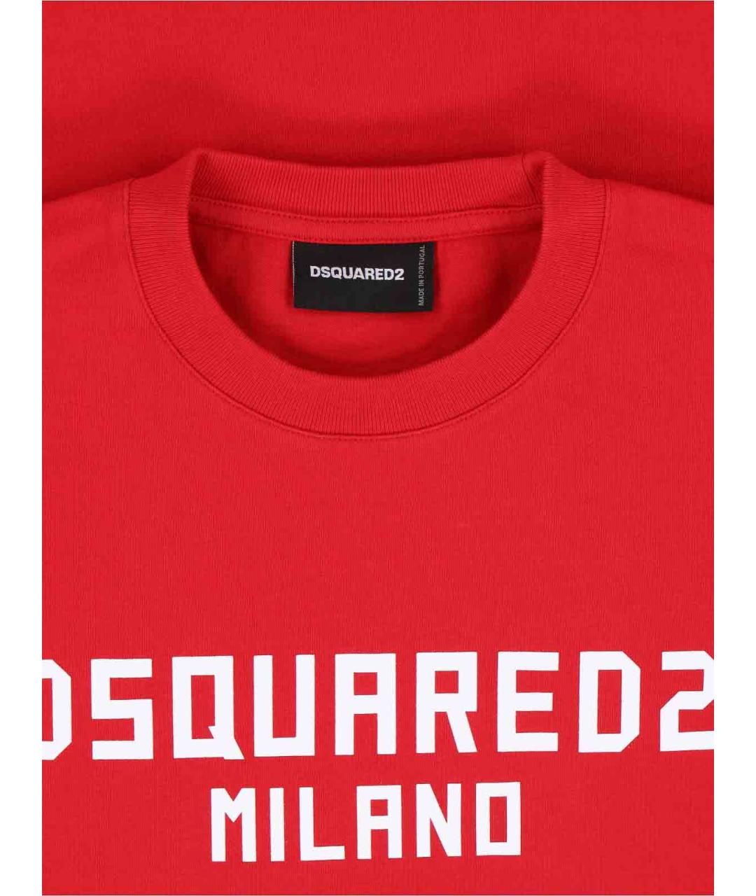 DSQUARED2 Красная хлопковая футболка, фото 3