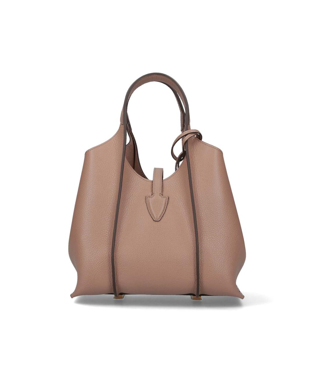 TOD'S Бежевая кожаная сумка тоут, фото 3