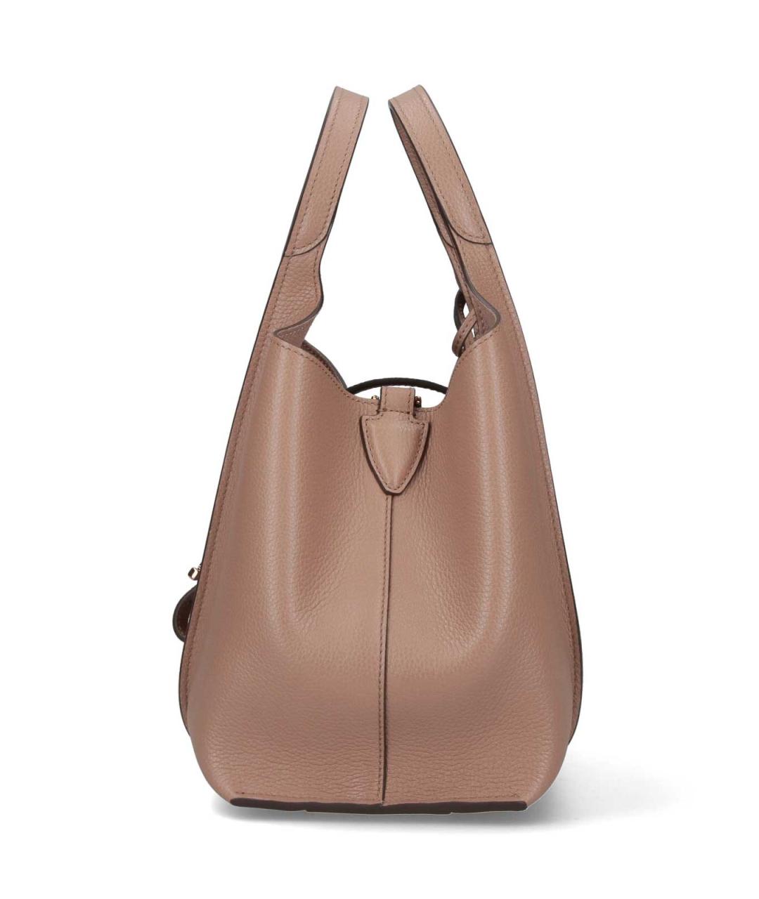 TOD'S Бежевая кожаная сумка тоут, фото 5