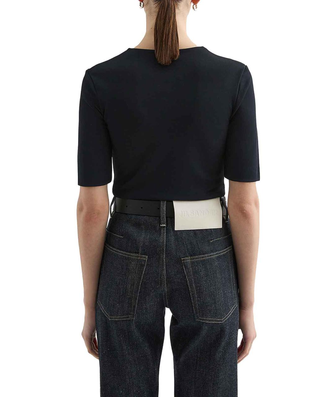 JIL SANDER Черная вискозная футболка, фото 4