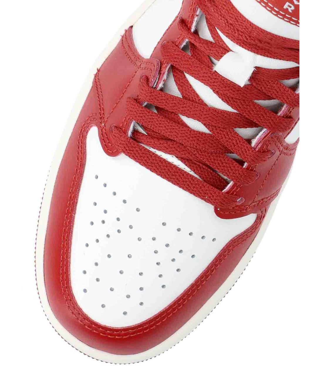 NIKE Красные кожаные низкие кроссовки / кеды, фото 5