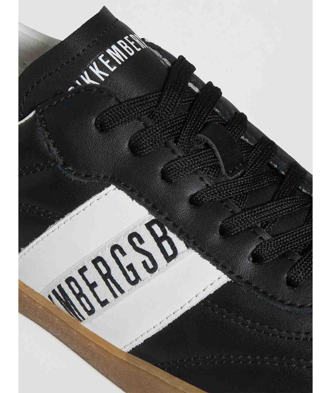 BIKKEMBERGS Черные кожаные низкие кроссовки / кеды, фото 5
