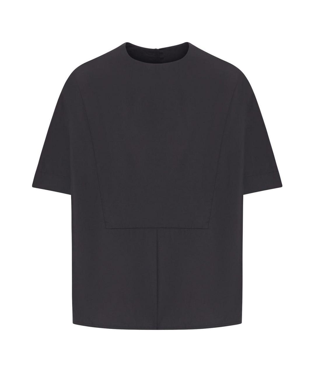 JIL SANDER Черная хлопковая футболка, фото 1