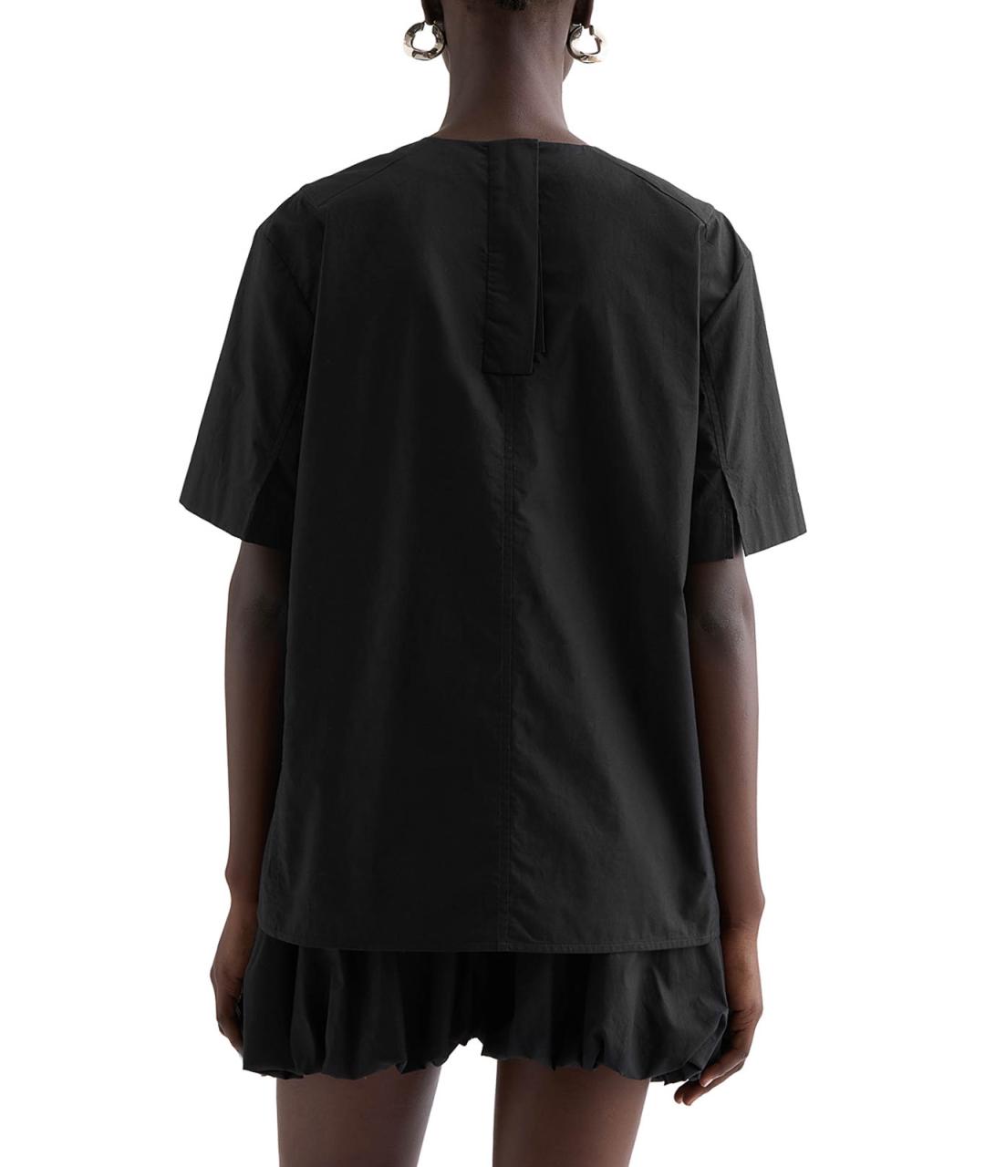 JIL SANDER Черная хлопковая футболка, фото 4