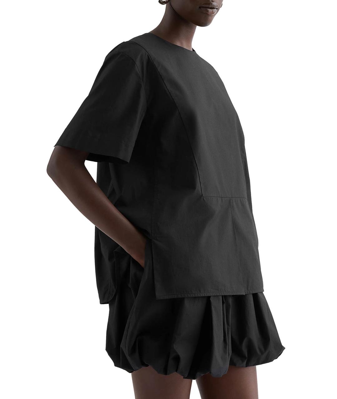 JIL SANDER Черная хлопковая футболка, фото 3
