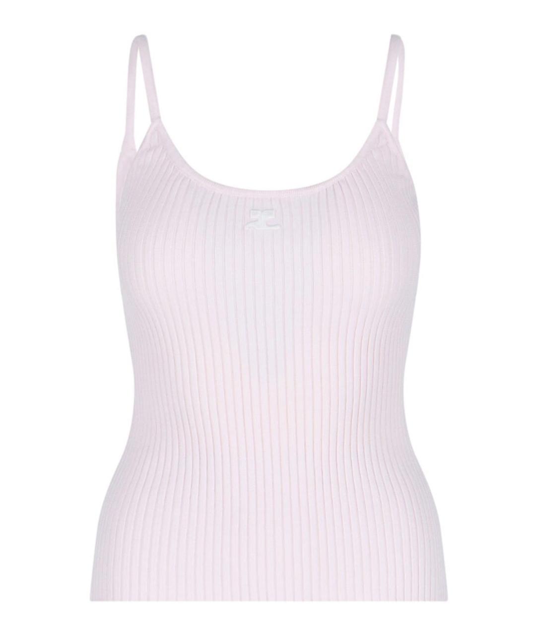 COURREGES Розовая вискозная майка, фото 1