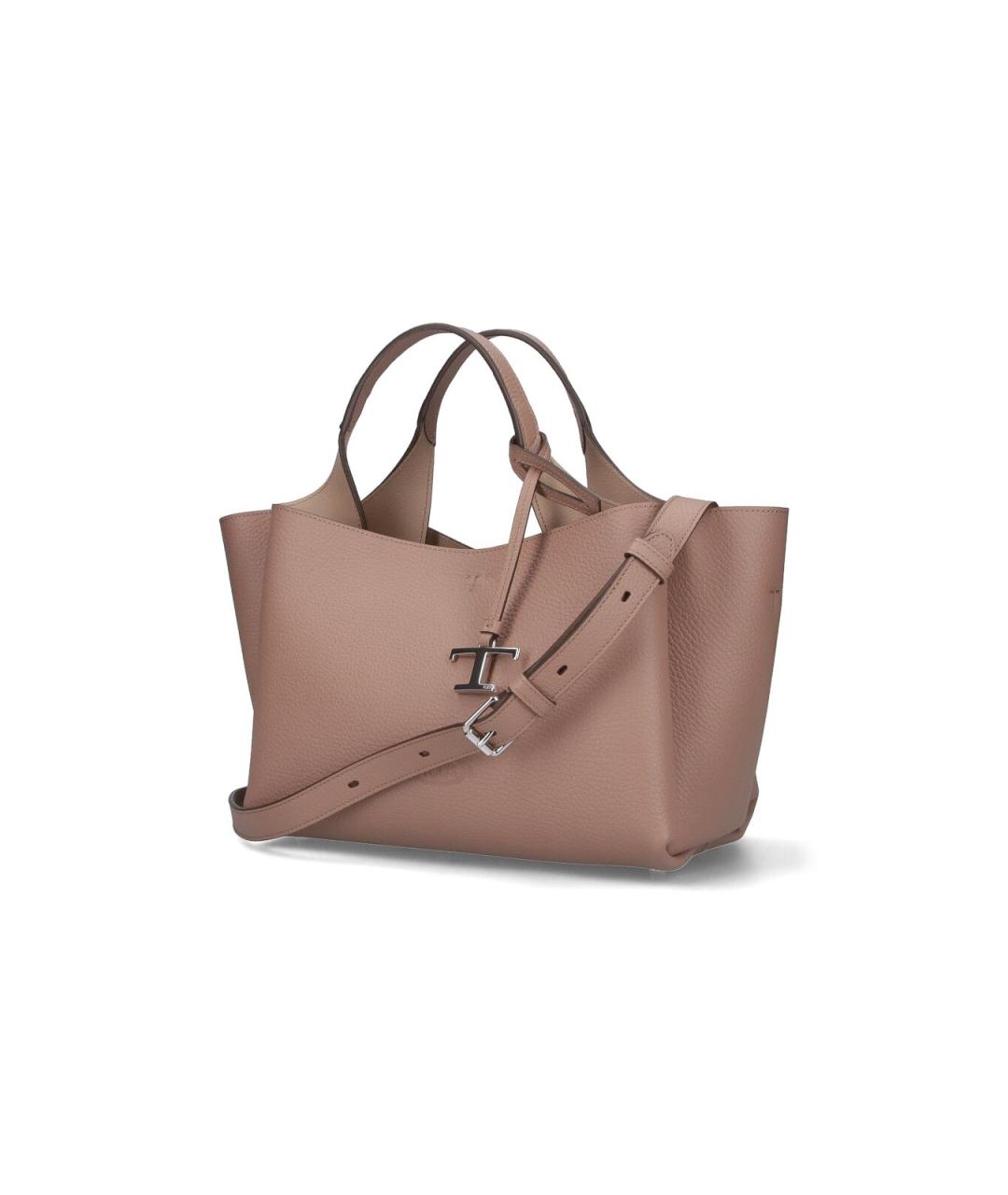 TOD'S Бежевая кожаная сумка тоут, фото 2