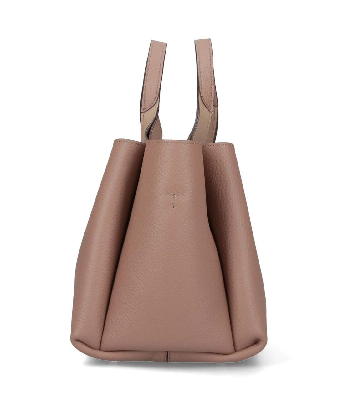 TOD'S Бежевая кожаная сумка тоут, фото 5