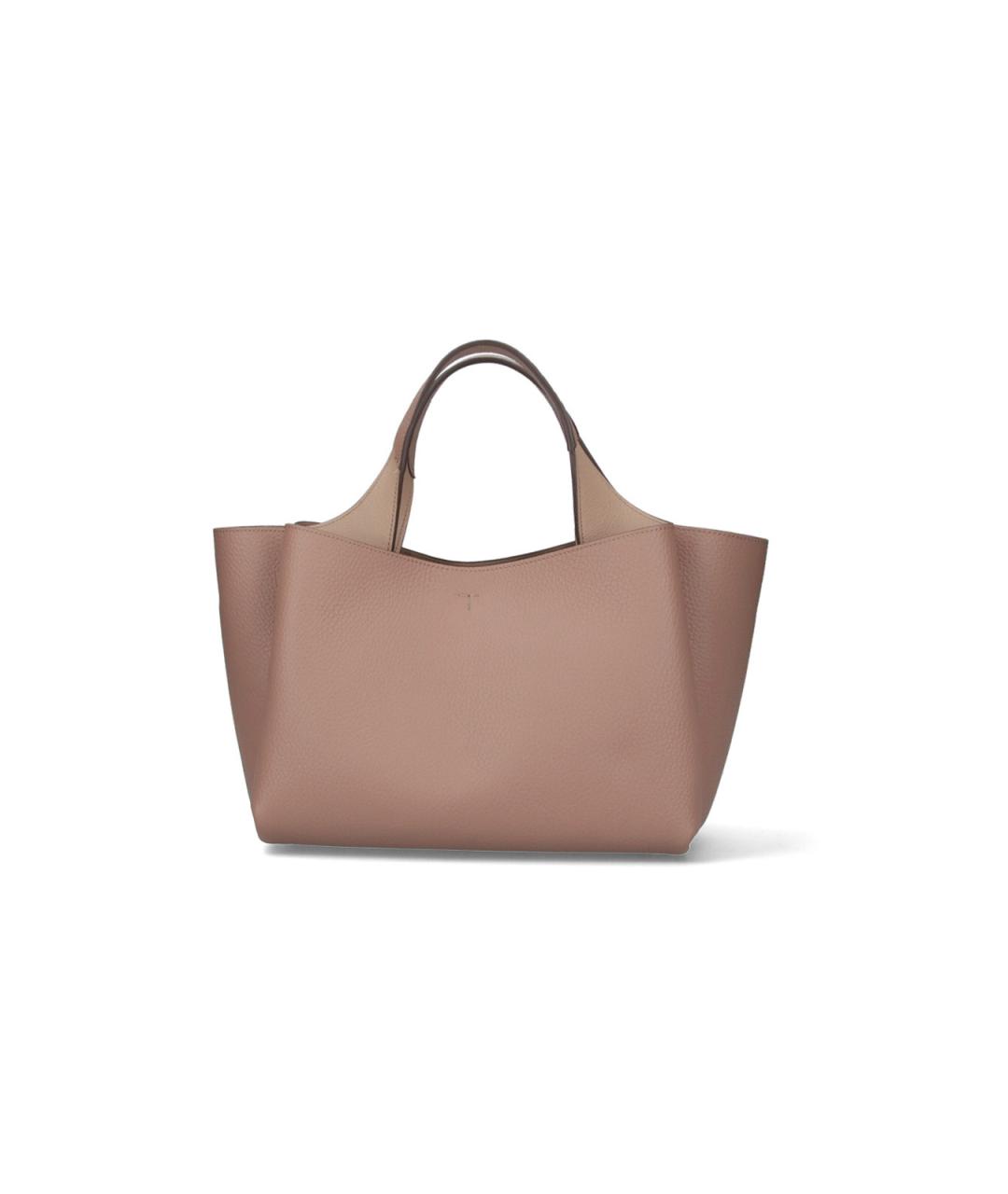 TOD'S Бежевая кожаная сумка тоут, фото 3