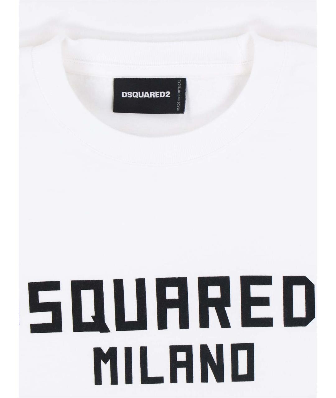 DSQUARED2 Белая хлопковая футболка, фото 3