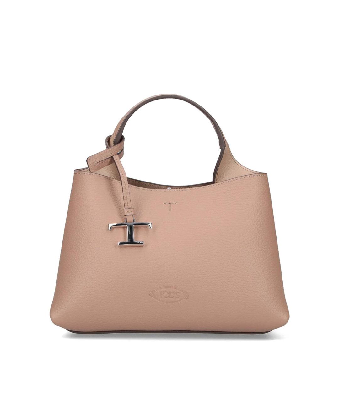 TOD'S Бежевая кожаная сумка тоут, фото 1