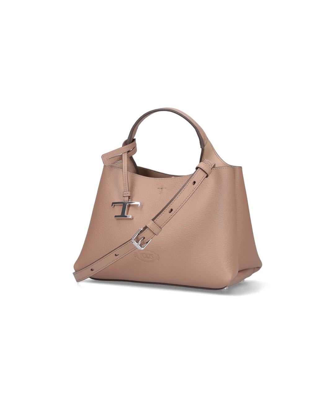 TOD'S Бежевая кожаная сумка тоут, фото 2