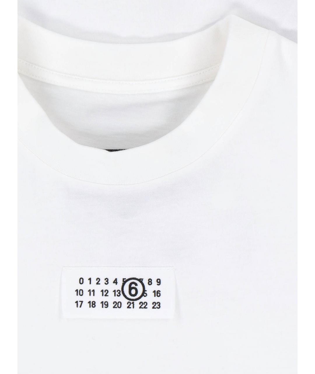 MM6 MAISON MARGIELA Белая хлопковая футболка, фото 3
