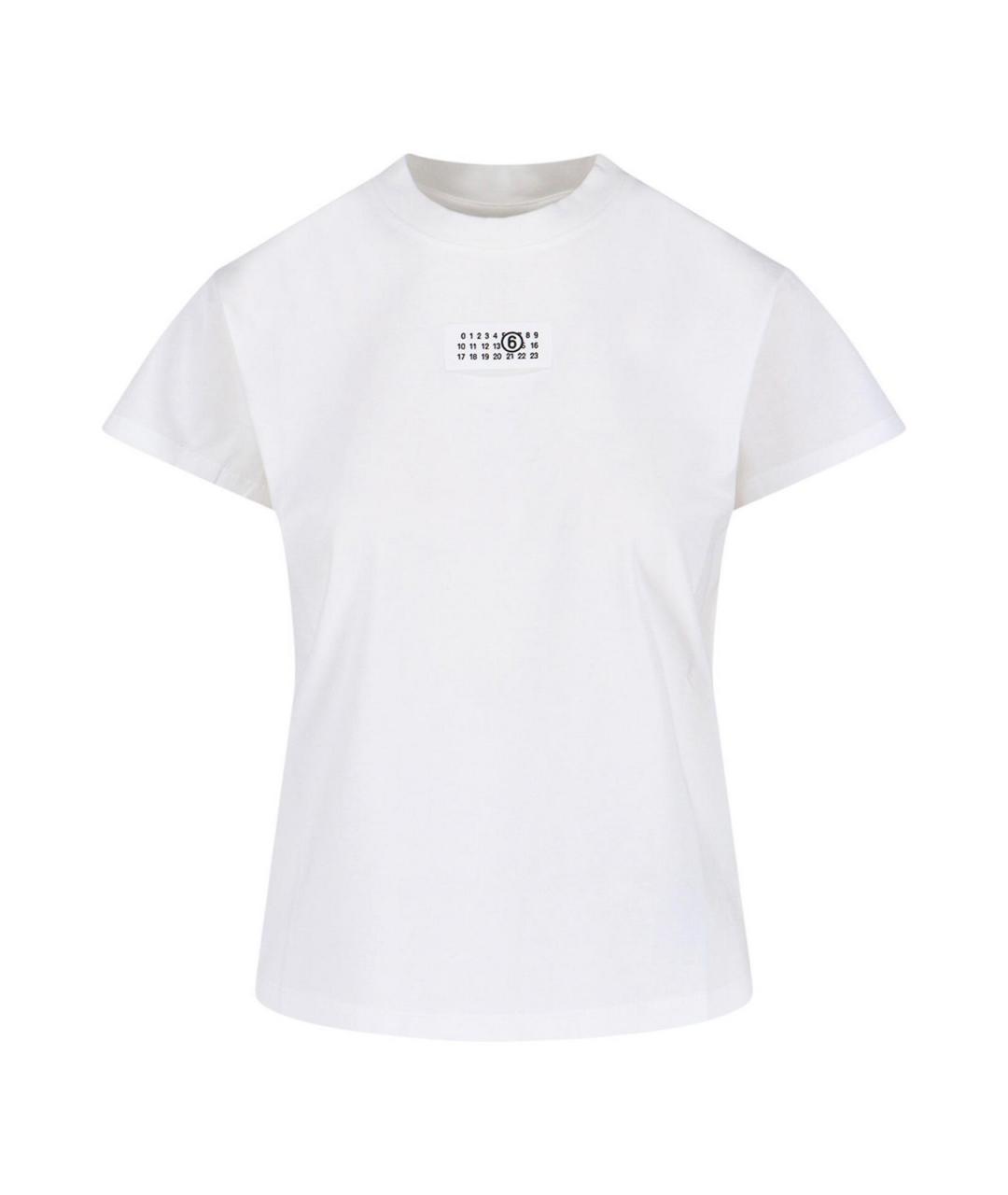 MM6 MAISON MARGIELA Белая хлопковая футболка, фото 1