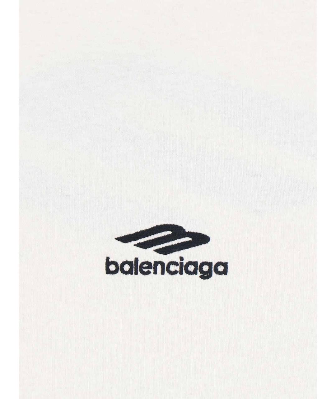 BALENCIAGA Белая хлопковая футболка, фото 3