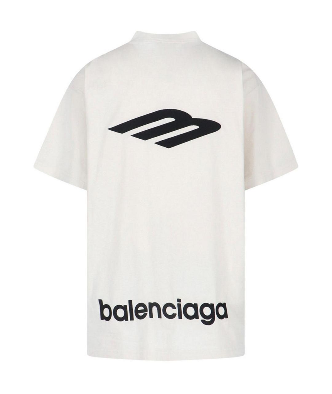 BALENCIAGA Белая хлопковая футболка, фото 2