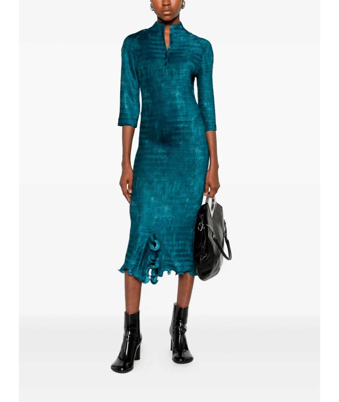 FENDI Синяя полиэстеровая футболка, фото 2