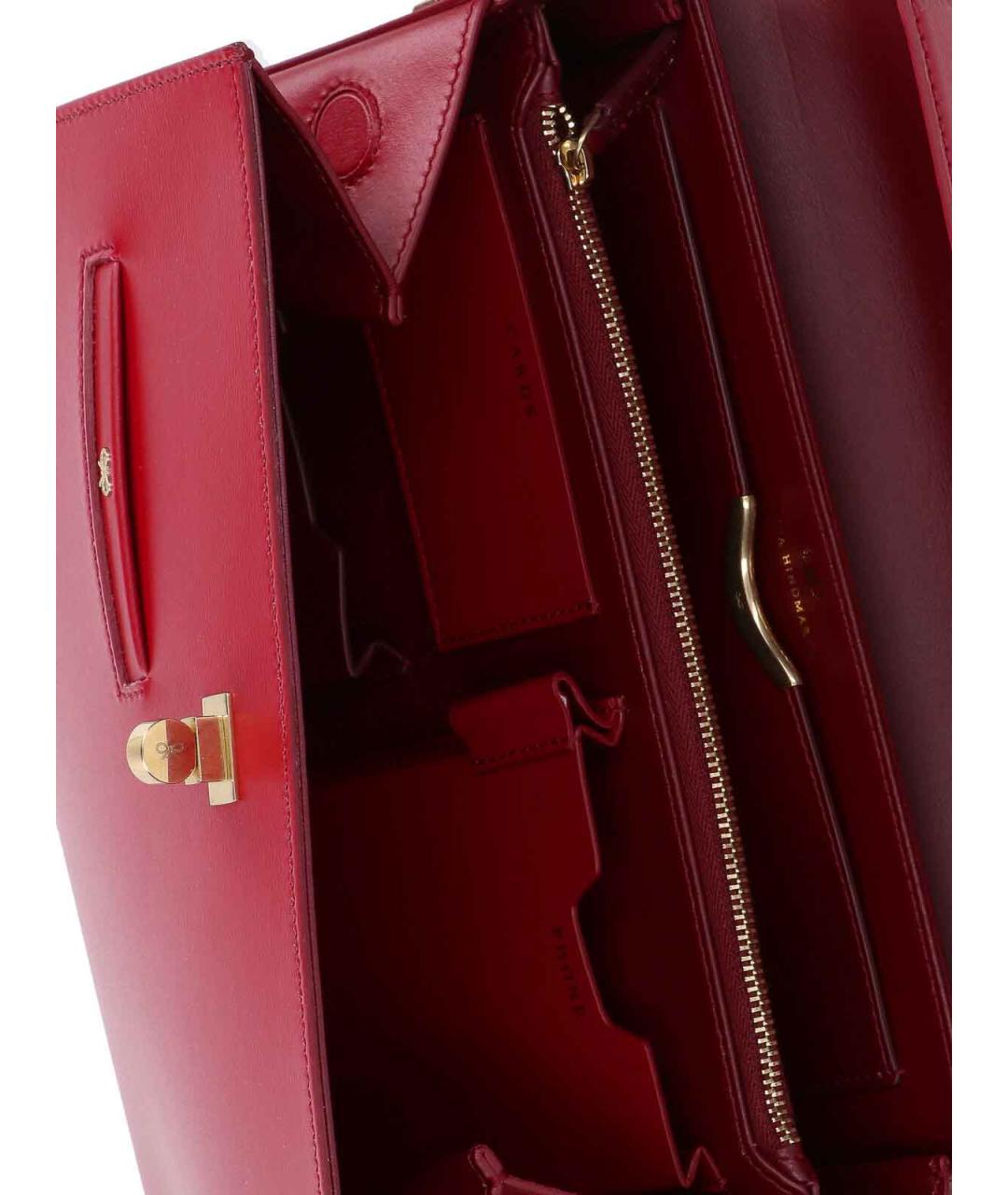 ANYA HINDMARCH Красная кожаная сумка тоут, фото 4