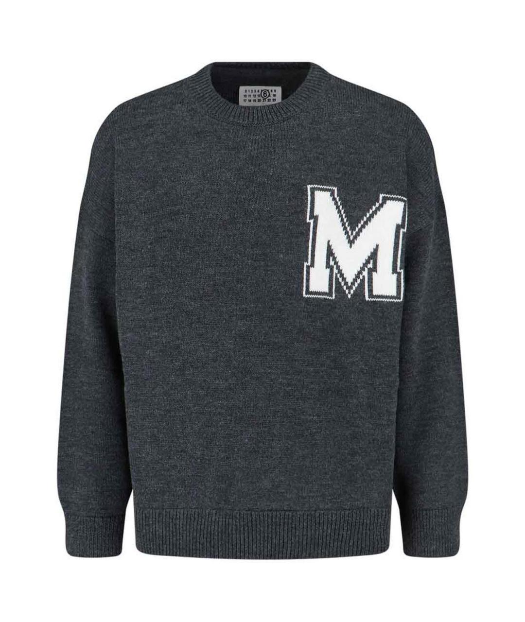 MM6 MAISON MARGIELA Антрацитовый шерстяной джемпер / свитер, фото 1