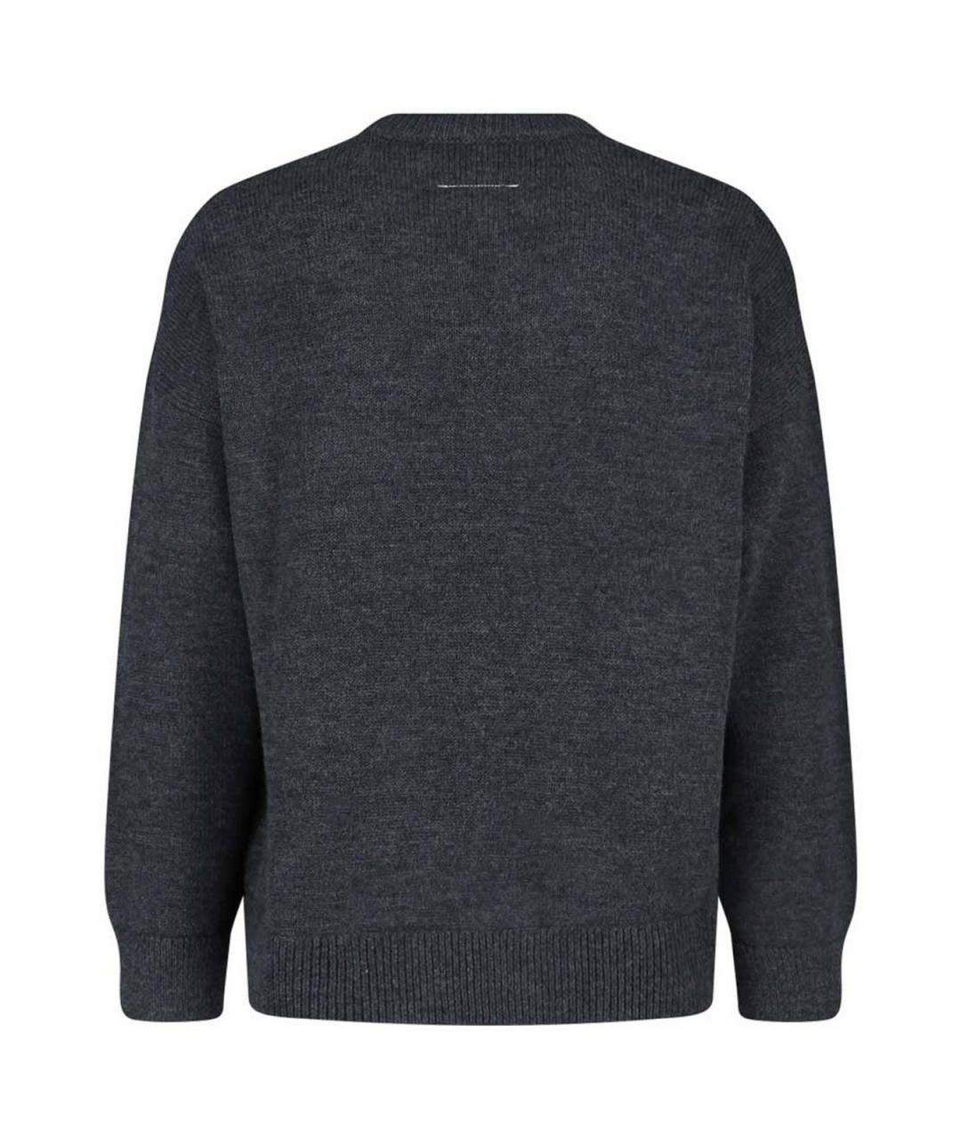 MM6 MAISON MARGIELA Антрацитовый шерстяной джемпер / свитер, фото 2