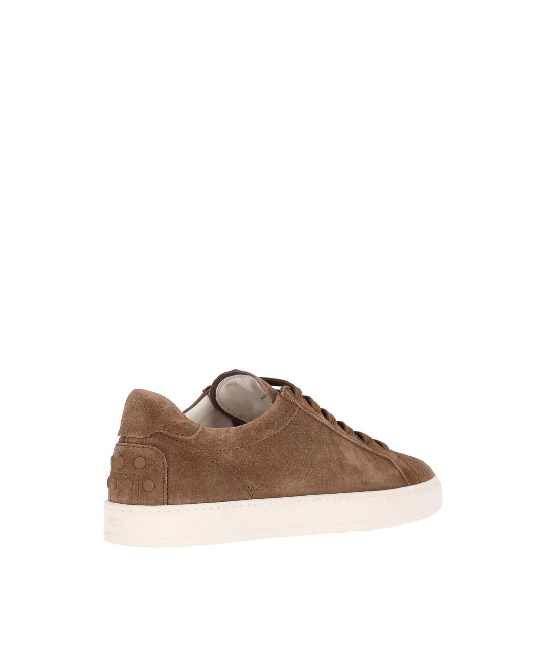 TOD'S Коричневые замшевые низкие кроссовки / кеды, фото 4