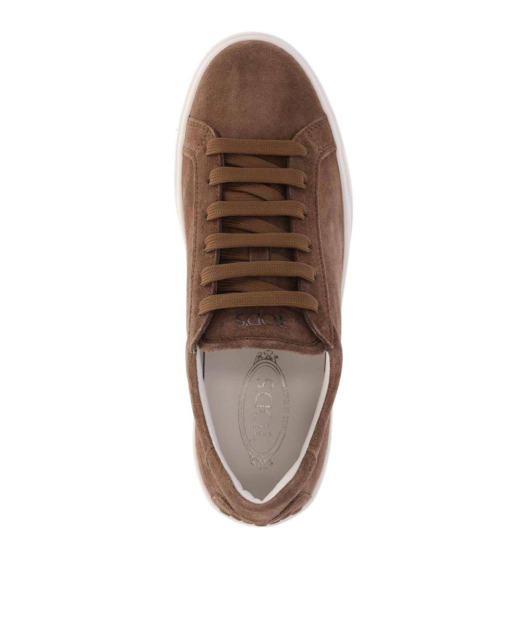 TOD'S Коричневые замшевые низкие кроссовки / кеды, фото 5