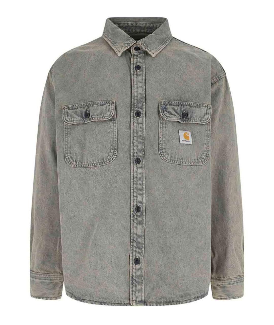 CARHARTT Серая хлопковая кэжуал рубашка, фото 1
