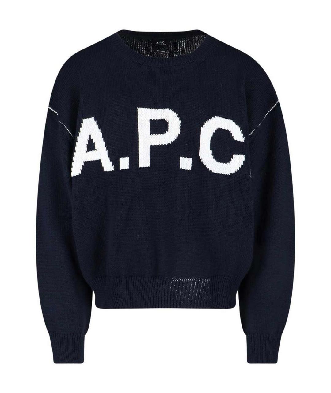 A.P.C. Темно-синий шерстяной джемпер / свитер, фото 1