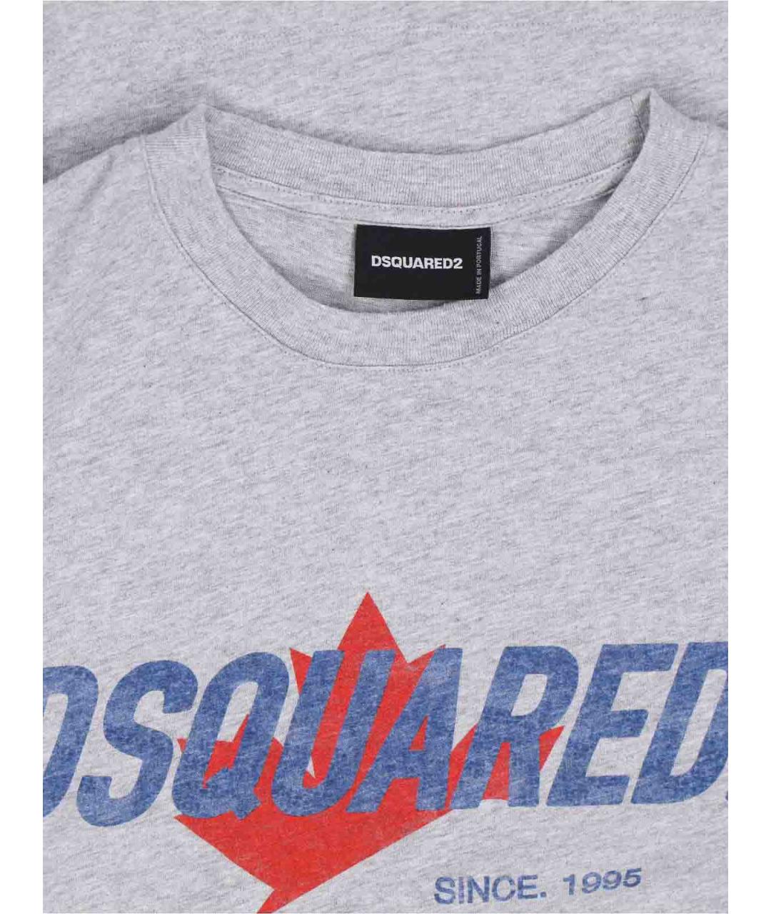 DSQUARED2 Серая хлопковая футболка, фото 3