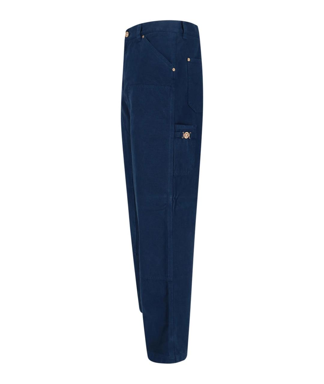 VERSACE Синие хлопковые повседневные брюки, фото 3